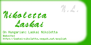 nikoletta laskai business card